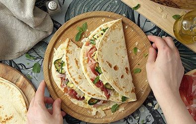 Piadina tricolore e Grana Padano Riserva