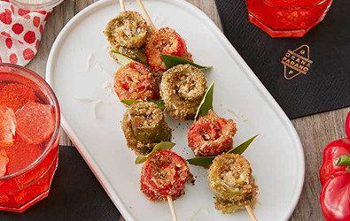 Americano e spiedini di peperoni ripieni con Grana Padano Riserva