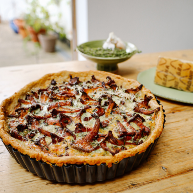 Wild Mushroom, Grana Padano and Thyme Tart