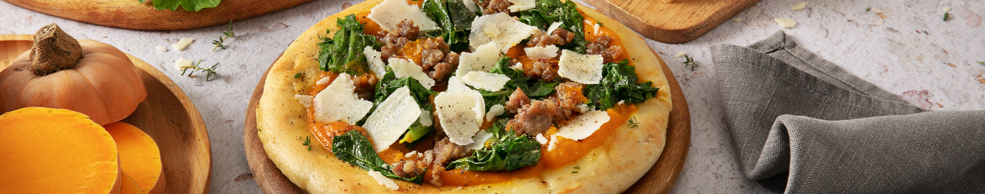 Focaccia con crema di zucca